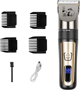 PET CLIPPERS Professional Heavy Duty Trimmer Thick Hair Dog Grooming Kit - Picture 1 of 12