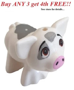 ☀️NEU LEGO Minifigur Minifigur Minifiguren Tier Haustier Schwein (PUA) weiß mit Flecken - Bild 1 von 2