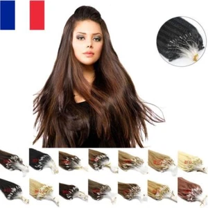 25,50, 100 Extensiones 100% Cabello Naturales Remy Pose en Frío Fácil Loop 53CM - Imagen 1 de 14