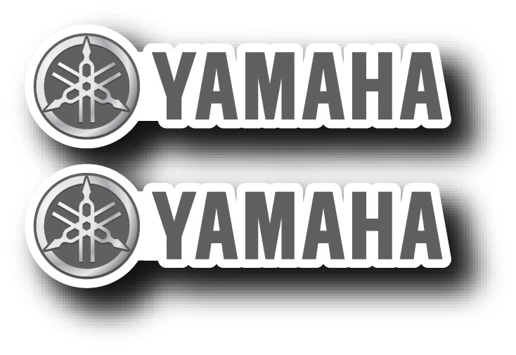 2X YAMAHA GREY DECAL STICKER USA MADE TRUCK VEHICLE FISHING BOATS MOTOR BASS CAR - Image 1 of 4
