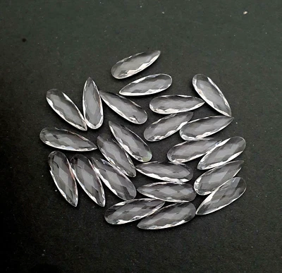 Natural Rock Crystal Quartz Pear Checker Gemstone Lot 8 Pcs 10*30 MM 85 CT Foto 1 de 3