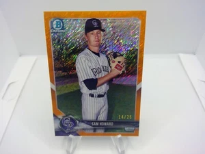 2018 Bowman Chrome Prospects Sam Howard Orange Shimmer /25 #BCP109 - Picture 1 of 2