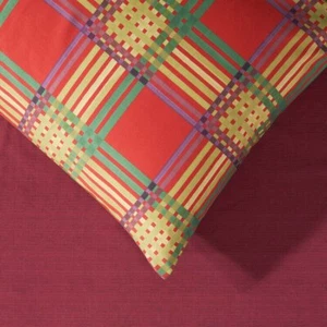 Bassetti Duvet Cover Square and a Half Weaving Red Multicolour - Picture 1 of 3