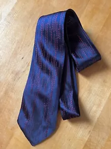 Vintage 1940s 50s Silk Dots & Stripe Abstract Geometric Necktie Tie Skinny 3x54" - Picture 1 of 6