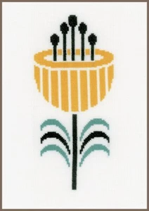 Vervaco Counted Cross Stitch Kit Abstract Flower 5.6" x 10" - Picture 1 of 3