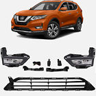 Fits Nissan Rogue 2017-2018 Front Bumper Lower Grille and Fog lights kit Nissan Rogue