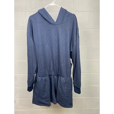 NWT FP Movement Such A Flirt Romper Open Back Relaxed Fit Athleisure LARGE Navy - Image 1 of 4