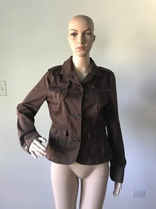 GAP braune 100% Baumwolle Jacke Mantel leichte Knöpfe maschinenwaschbar 6 S/M - Bild 1 von 12