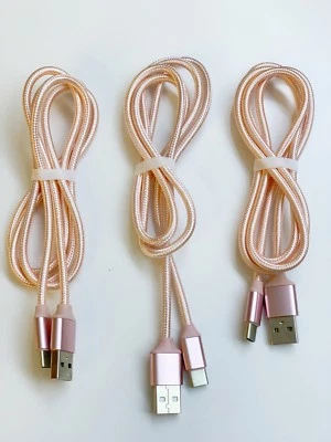 3 Pack 3ft Braided Heavy Usb Cable Charging Cord For Type C SAMSUNG S9+/NOTE8/9 - Image 1 of 4