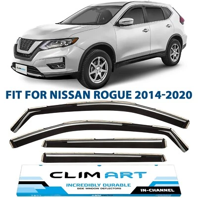 Side Window Deflectors Rain Guards for 2014-2020 Nissan Rogue SHATTERPROOF - Image 1 of 4