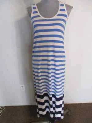 Vineyard Vines Engineered Stripe Maxi Tank Dress Pima Cotton Blend Coastal XS - Image 1 of 4