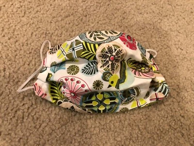 Bird Tribal 花卉粉色青绿色印花手工棉面膜双面 — 第 1/3 张图片