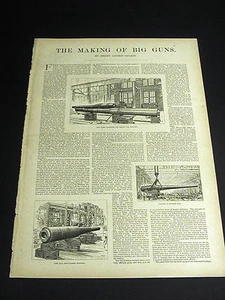 In-depth Article by Henry Loomis Nelson MAKING BIG GUNS CANNONS 1890 w Prints - Picture 1 of 11