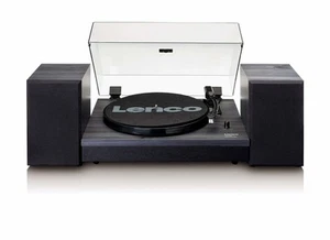 Tocadiscos Lenco LS-300BK (V2) con transmisión por correa Bluetooth con altavoces negro - Imagen 1 de 12