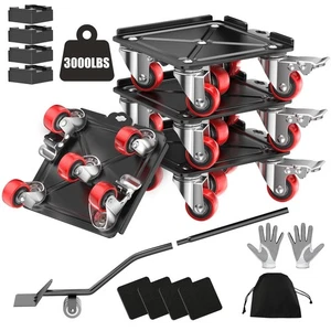 Heavy Duty 3000LBS Furniture Dolly & Movers with 5 Wheels & Brake - 360° Rota... - Picture 1 of 8
