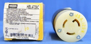 NEW HUBBELL 15A 125V 2-POLE 3-WIRE TWIST LOCK CONNECTOR BODY HBL4729C - Picture 1 of 5