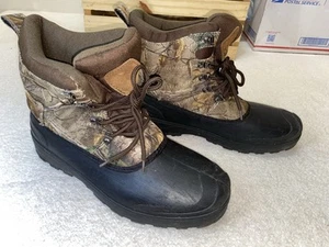 Camo Thinsulate 200g 3M Weatherproof Hunting Rain Snow Boots Size 13 Mens GUC - Picture 1 of 7