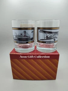 Avon Set Vetro da Collezione US Mail Plane And The Robert E Lee Rocks (2) NOS - Foto 1 di 7