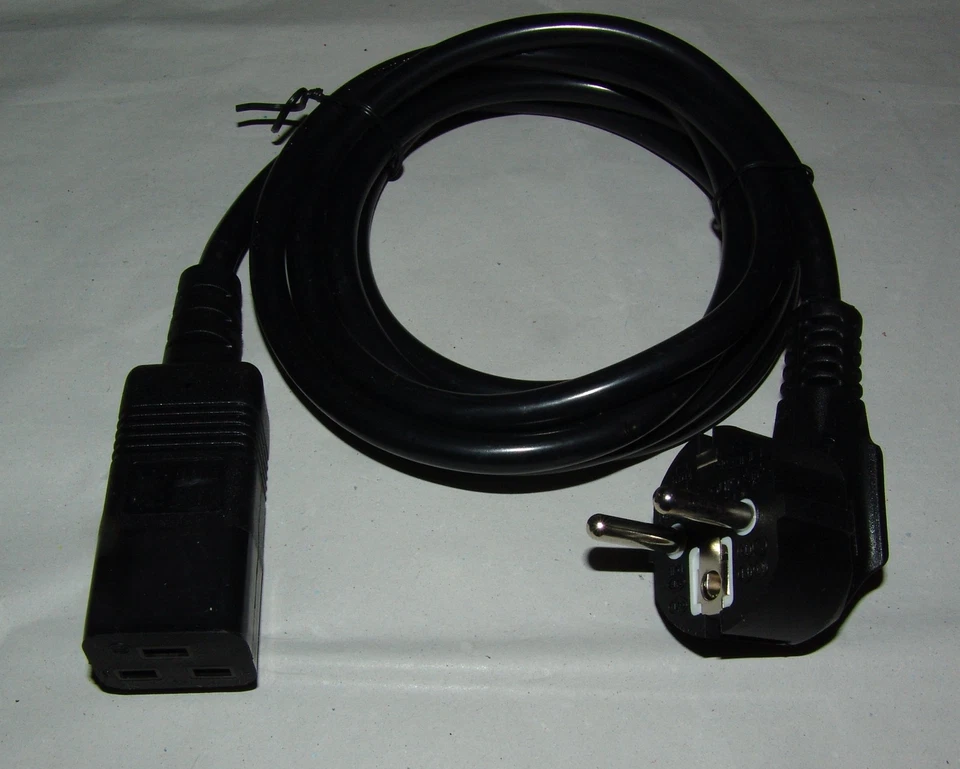 Schuko IEC C19 Netzkabel 2 m schwarz 16A/250V Neu - Bild 1 von 1