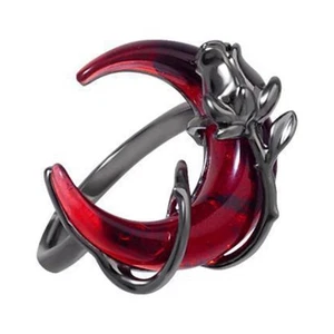 Stylish Crescent Ring Adjustable Blood Moon Rose Ring Meaningful Gift Jewelry - Picture 1 of 8