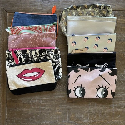 Ipsy Bags Lot of 10 Cosmetic Glam Makeup Bags Beauty Pouches Zippered Multicolor - Image 1 of 4