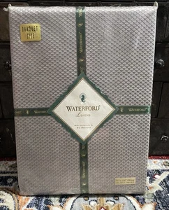New Waterford Linens Crosshaven Sterling Oblong Table Cloth Banquet 66” x 126” - Picture 1 of 7