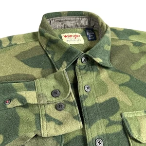 Wrangler Authentics Camo Fleece Shirt Jacket Mens Medium Shacket Camo - Picture 1 of 8