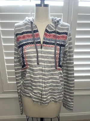 Sudadera con capucha gris con cremallera talla M Lucky Brand Foto 1 de 4