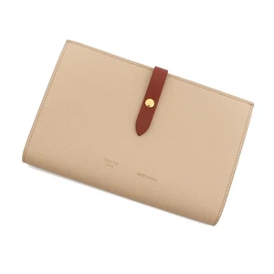 CELINE Multi-function Bifold Wallet Size Large Leather Beige/Red 104873 - Picture 1 of 12