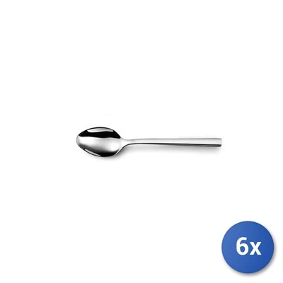 6x Cucchiaino Da Caffe' In Acciaio Inox Caractere, Argento - Immagine 1 di 3