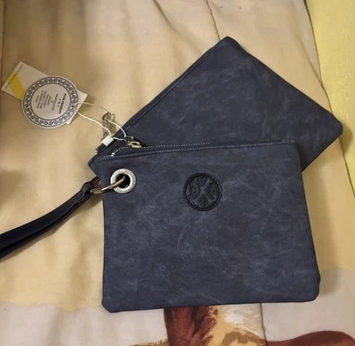 Muñequeras CXL by Chriatian Lacroix LUCA PU DENIM Doble Delgadas Azul Foto 1 de 4