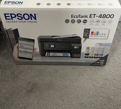 Epson EcoTank ET-4800 Colour Inkjet All-In-One Printer - Black - Image 1 of 2