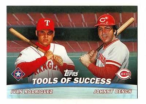 2001 Topps BB Combos #05 Tools of Success Ivan Rodriguez Ranger Johnny Bench Red - Picture 1 of 1