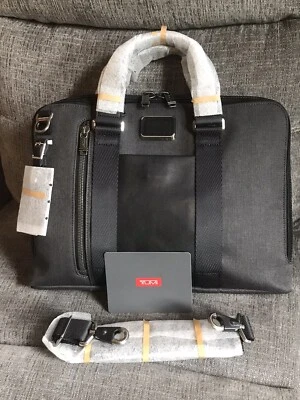 Tumi Alpha Bravo AVIANO Slim Laptop Brief GREY Poly & Black Leather BRAND NEW - Image 1 of 4