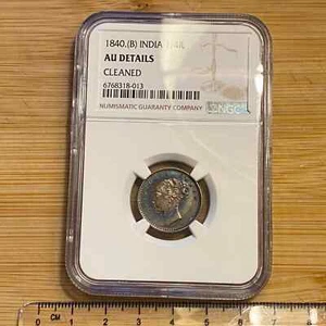 British India 1840 1/4 Rupee Queen Victoria AUNC RARE - Picture 1 of 2
