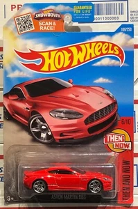 2016 HOT WHEELS ASTON MARTIN DBS, RED, #6/10 THEN AND NOW, #106/250, CHROME RIMS - Bild 1 von 6