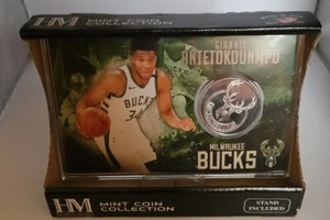 Colección de monedas plateadas The Highland Mint Giannis Antetokounmpo Bucks NBA - Imagen 1 de 2