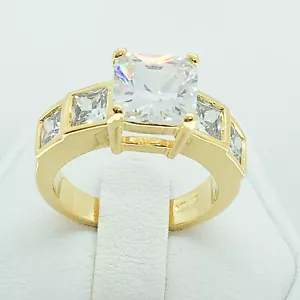 R4070 Mujeres Moda Joyería Amarillo Blanco Enchapado en Oro Compromiso Boda Circonio Circonio Circonio - Imagen 1 de 7