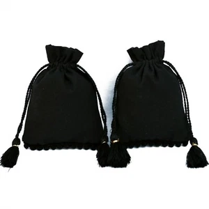 Cotton Drawstring Black Jewelry Packaging Pouch Small Bags Wedding Favor Bag - Picture 1 of 6