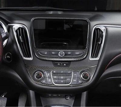 Cubierta de embellecedor de consola de tablero de instrumentos de fibra de carbono 2 piezas para Chevrolet Malibu 2016-2025 Foto 1 de 4