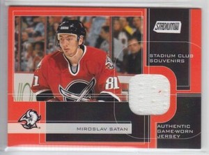 2001-02 TOPPS STADIUM CLUB MIRO SATAN JERSEY GAME USED SOUVENIRS SCS-MiS Sabres