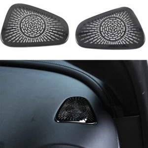 For 2022-2023 Benz C-Class W206 Black Steel Console Dashboard Horn Cover Trim 2X - Picture 1 of 7