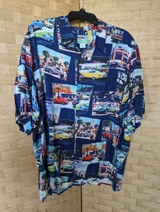 Reyn Spooner Mens Shirt Size XLarge Short Sleeve Button Front Classic Cars Rayon - Picture 1 of 8