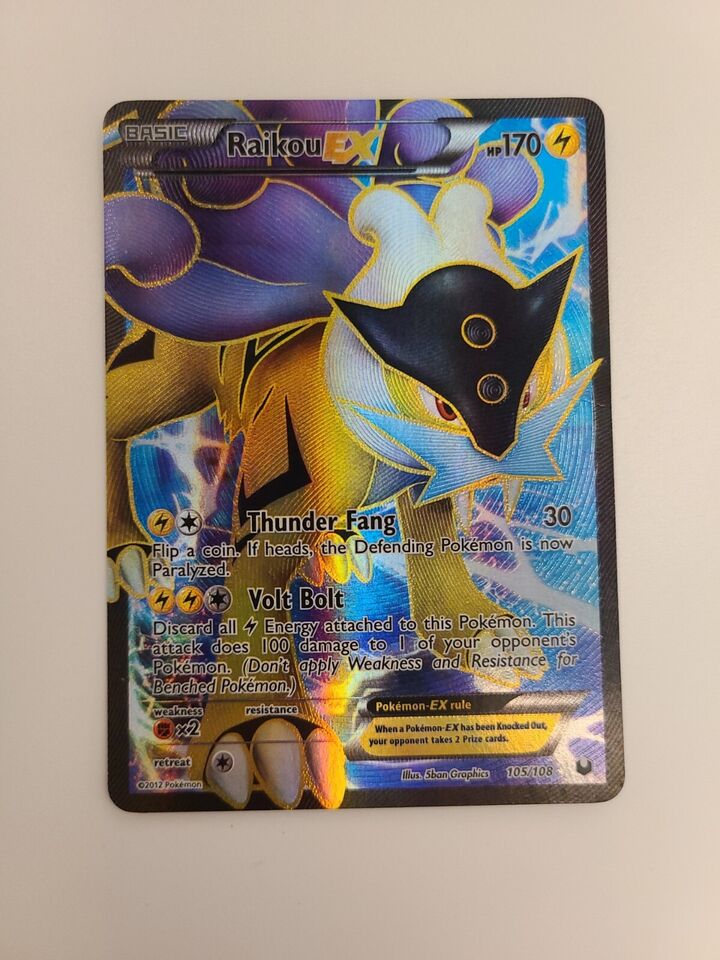 Pokemon Dark Explorers Single Raikou EX 105/108 - MODERATE PLAY