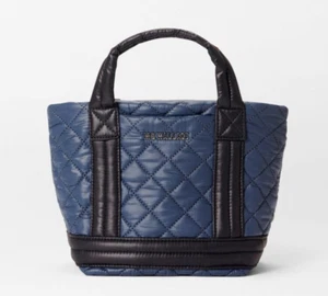 MZ WALLACE Mini Empire Quilted Nylon Tote Crossbody ~NWT~ Navy & Black - Picture 1 of 5