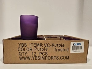 Purple Frosted Glass Small Candle Case Of 12 - Picture 1 of 3