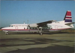 Aviation Postcard - East West Airlines Fokker F27 Mk500 Aeroplane Ref.RR18412 - Picture 1 of 2
