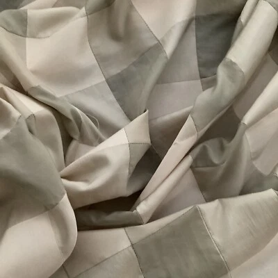 12 Yards 100% Silk Quilted Patch Decorator Fabric Neutrals Soft Green - Image 1 of 4