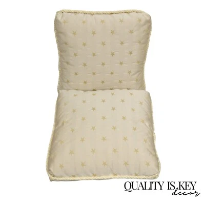 Ethan Allen Neoclassical Style Gold Star Stripe 17" Square Throw Pillows - 2 Pcs - Image 1 of 4