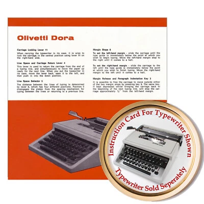 Olivetti Dora Máquina de Escribir Guía de Tarjeta de Instrucciones de Usuario del Propietario Foto 1 de 4